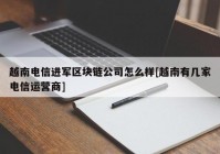 越南电信进军区块链公司怎么样[越南有几家电信运营商]