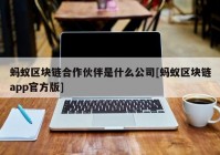 蚂蚁区块链合作伙伴是什么公司[蚂蚁区块链app官方版]